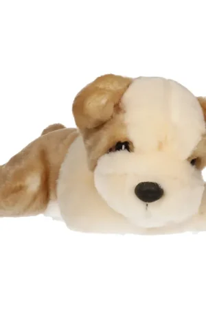 Pluche Bulldog puppy knuffel - creme/lichtbruin - 25 cm - Keel toys Beperkte Voorraad