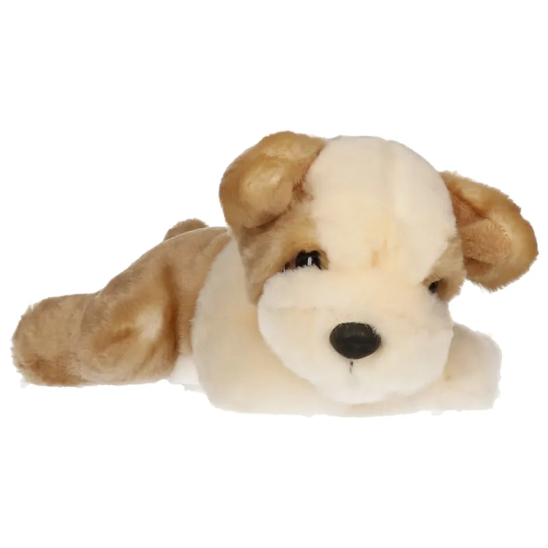 Pluche Bulldog puppy knuffel - creme/lichtbruin - 25 cm - Keel toys Beperkte Voorraad