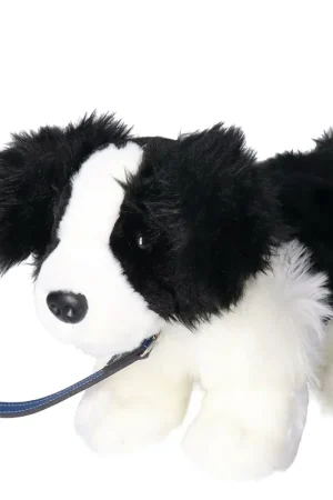 Pluche border collie knuffel - met riem - 30 cm - bruin Shop Nu