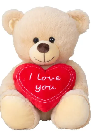 Teddy beer knuffel - zachte pluche - liefdeshartje - 30 cm Merkproduct