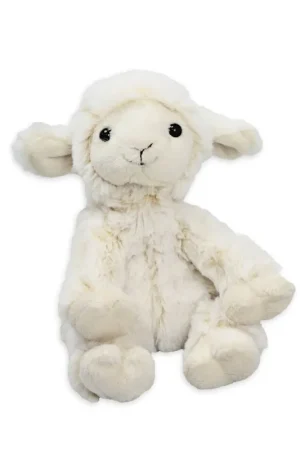 Beperkte Voorraad Pluche schaap knuffel - zittend - wit - 19 cm