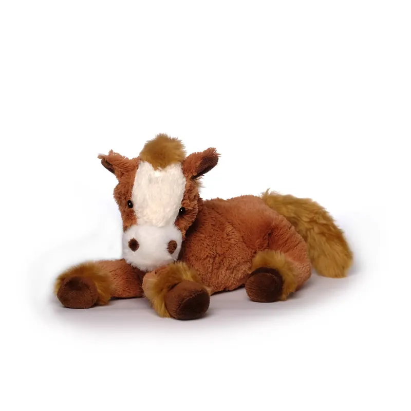 Bestseller Pluche paard knuffel - liggend - bruin - 30 cm