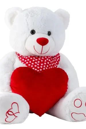 Teddy beer knuffel - zachte pluche - liefdeshartje - 64/100 cm Laatste Versie