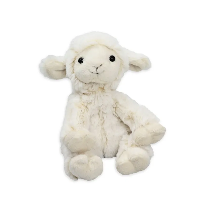 Bestseller Pluche schaap knuffel - zittend - wit - 15 cm - polyester
