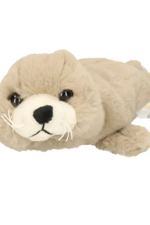 Direct Verzonden Inware zeehond pup knuffel - pluche - beige - 20 cm