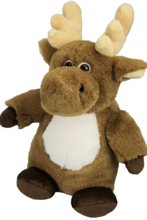Goedkoop Inware pluche eland rendier knuffel - bruin - staand - 24 cm