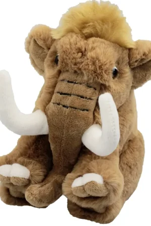 Betrouwbaar Inware mammoet knuffel - pluche - bruin - zittend - 18 cm