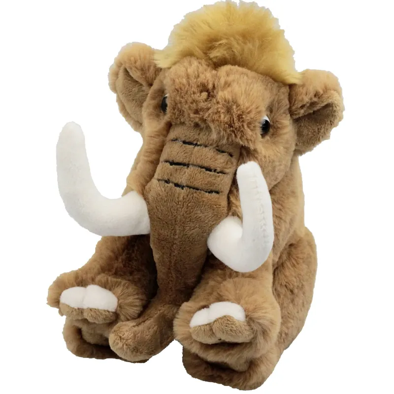 Betrouwbaar Inware mammoet knuffel - pluche - bruin - zittend - 18 cm