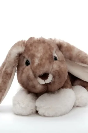 Gratis Retour Inware pluche konijn/haas knuffel - bruin - liggend - 24 cm