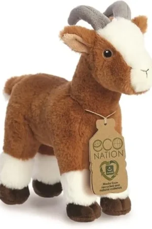 Aurora Eco Nation geit knuffel - pluche - 27 cm - boerderij Populair