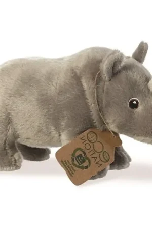 Aurora neushoorn knuffel - pluche - grijs - 24 cm - safari Favoriet