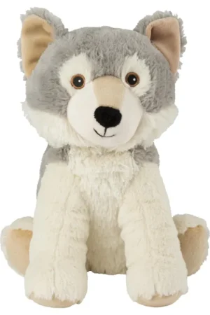 Goedkoop Warmies wolf knuffel - grijs - 24 cm - magnetronknuffel