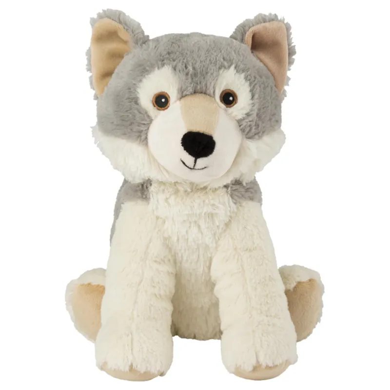 Goedkoop Warmies wolf knuffel - grijs - 24 cm - magnetronknuffel