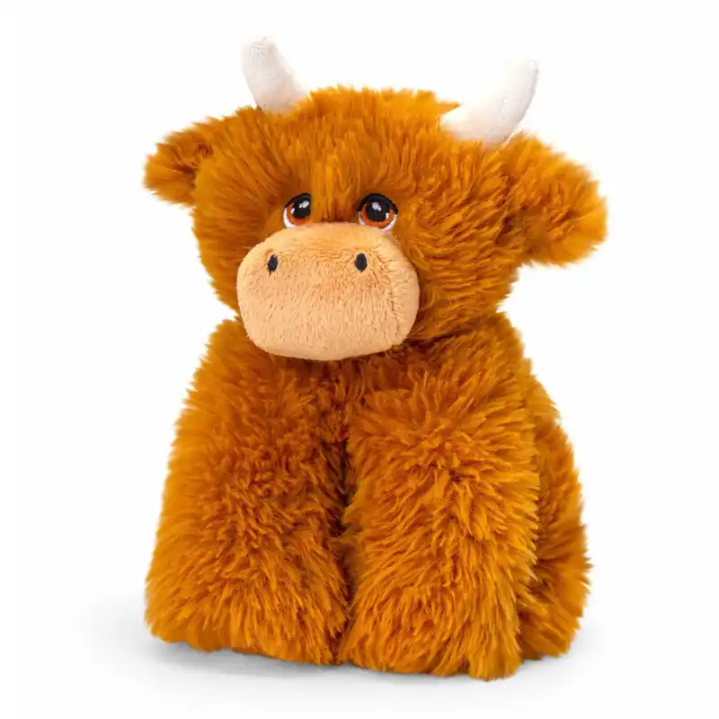 Dagaanbieding Keel Toys Schotse hooglander koe knuffel - bruin - 25 cm