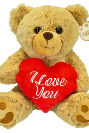 Gratis Retour Dino Puppets Valentijn knuffelbeertje met I Love You hart