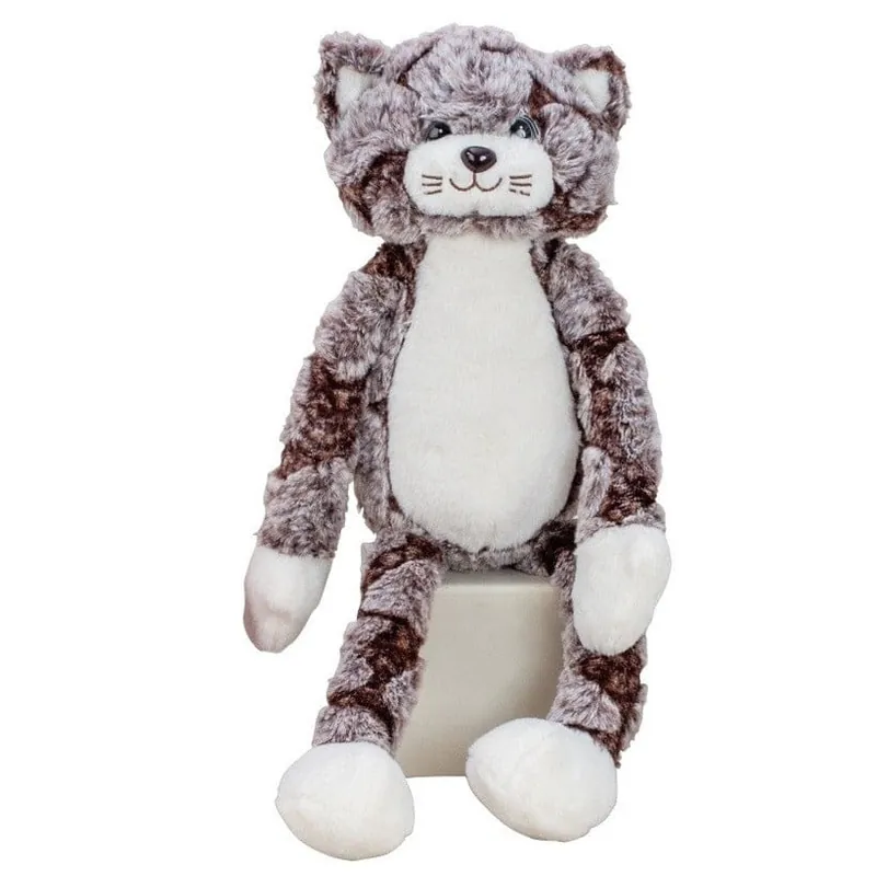 Pluche kat knuffel - extra lange ledematen - bruin - 50 cm Direct Verzonden