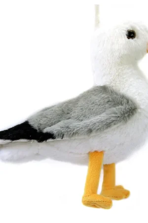 Fabrieksprijs Creation zeemeeuw knuffel - pluche - grijs/wit - met geluid - 20 cm