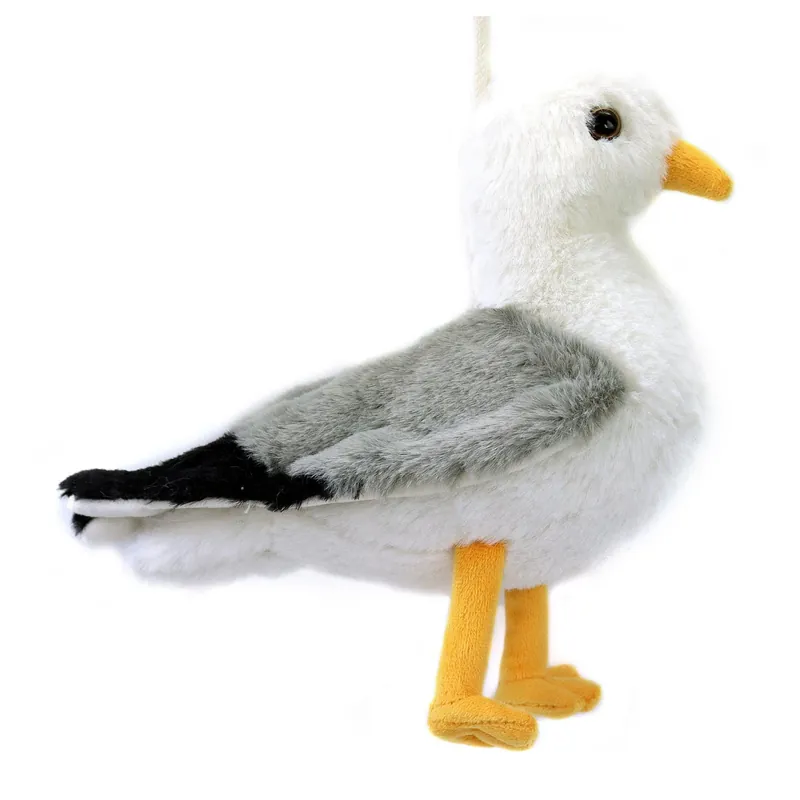 Fabrieksprijs Creation zeemeeuw knuffel - pluche - grijs/wit - met geluid - 20 cm