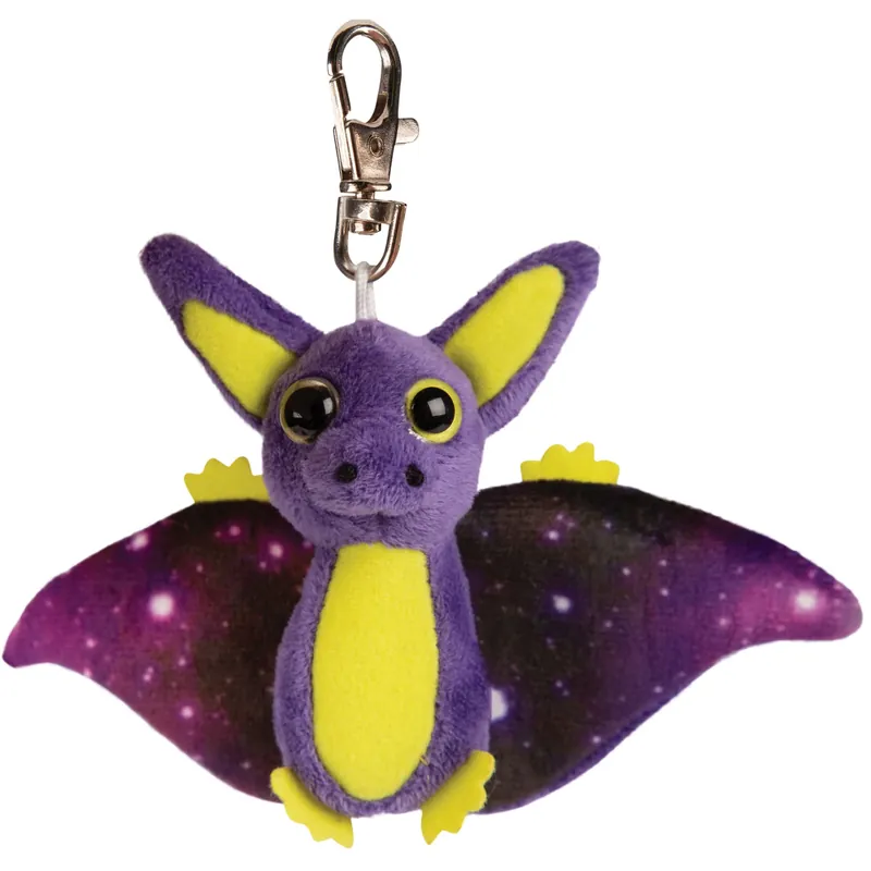 Pluche vleermuis knuffel - paars/geel - 9 cm - sleutelhanger Goedkoop