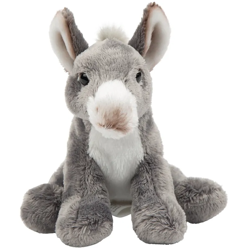 Ezel knuffel grijs - pluche - 33 cm - boerderij thema Hoge Kwaliteit