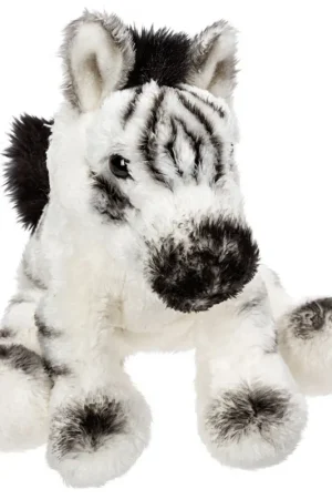 Zebra knuffel - pluche - wit/zwart - 13 cm - safari thema Express Levering
