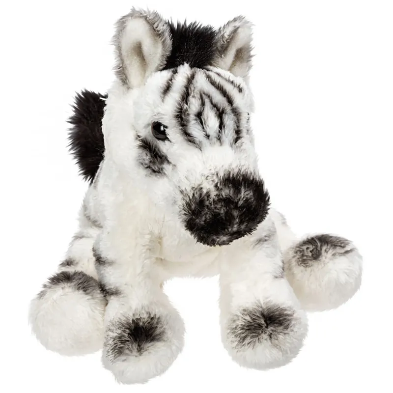 Zebra knuffel - pluche - wit/zwart - 13 cm - safari thema Express Levering