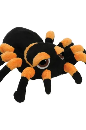 Alleen Vandaag Tarantula knuffel - pluche spin - zwart/oranje - 22 cm