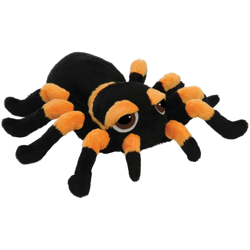 Alleen Vandaag Tarantula knuffel - pluche spin - zwart/oranje - 22 cm