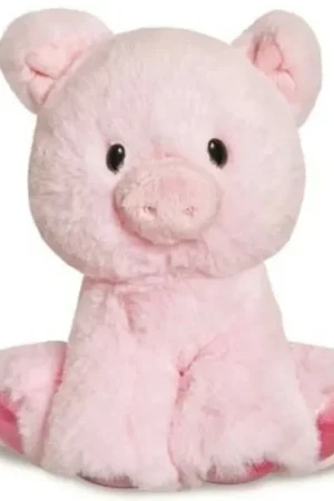 Aurora knuffel varken - pluche - lichtroze - 20 cm - biggetje Weekendaanbieding