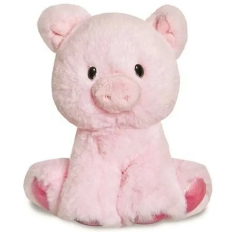 Aurora knuffel varken - pluche - lichtroze - 20 cm - biggetje Weekendaanbieding