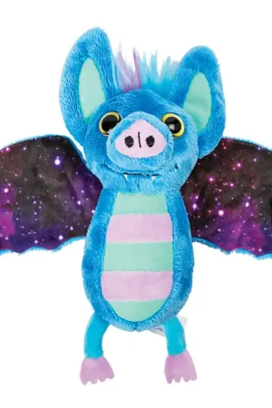Veilige Betaling Pluche vleermuis knuffel - lichtblauw/paars - 17 cm - glow in the dark