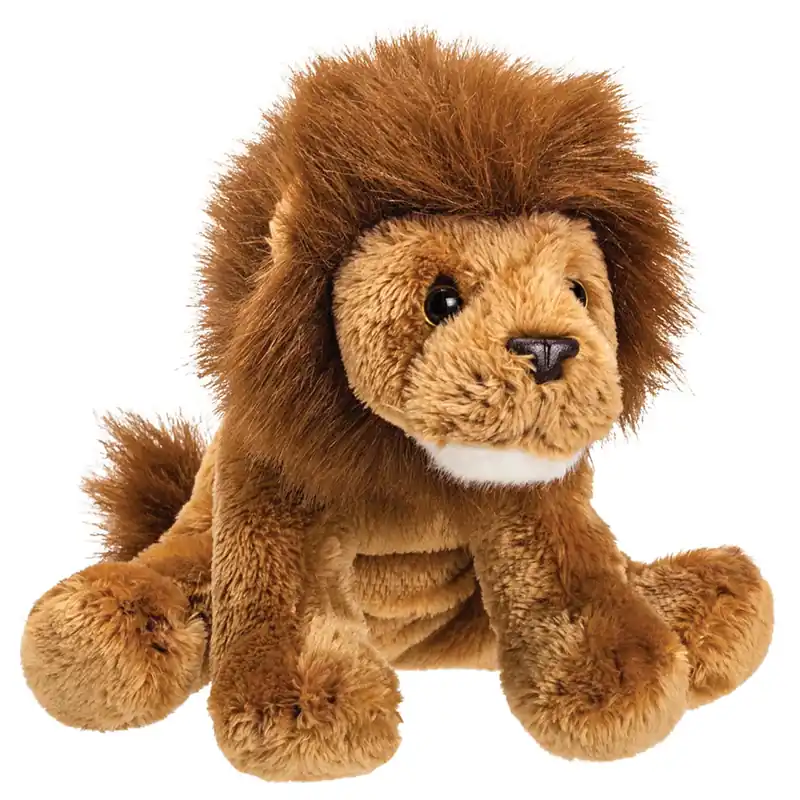 Pluche leeuw knuffel - bruin - 13 cm - safari thema Premium