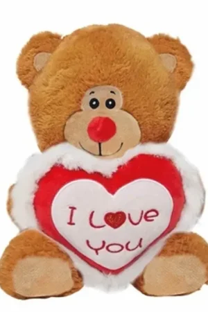 Pluche teddybeer - I love you hartje - bruin - 30 cm Alleen Vandaag