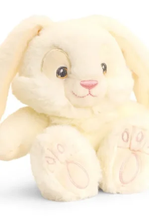 Populair Keel Toys konijn/haas knuffel - creme wit - zittend - 15 cm