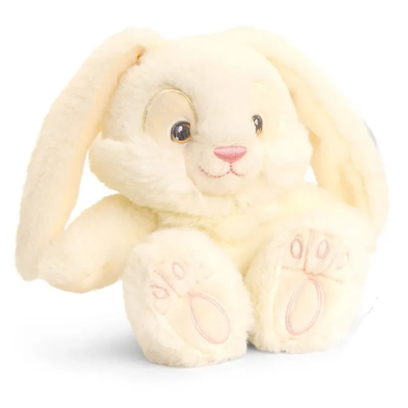 Populair Keel Toys konijn/haas knuffel - creme wit - zittend - 15 cm
