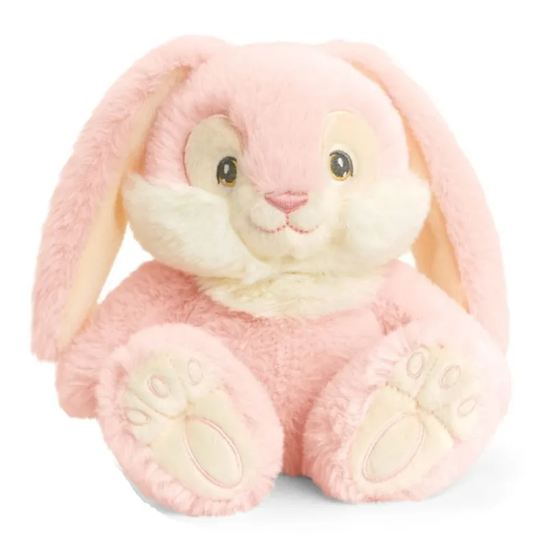 Keel Toys konijn/haas knuffel - lichtroze - zittend - 15 cm Direct Beschikbaar