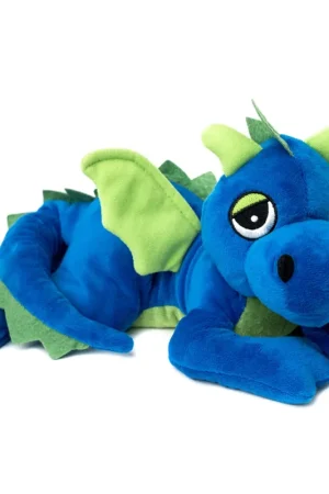 Habibi magnetron knuffel - draak - blauw - 33 cm - gierstzaad Uitverkoop