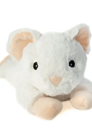 Rechtstreeks Van De Fabrikant Warmte knuffel Muis - wit - 30 cm - magnetron opwarmknuffel