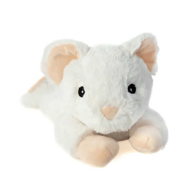Rechtstreeks Van De Fabrikant Warmte knuffel Muis - wit - 30 cm - magnetron opwarmknuffel