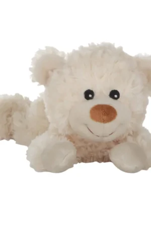 Voordeelprijs Habibi magnetron knuffel beer - wit - 31 cm - gierstzaad - warmteknuffel