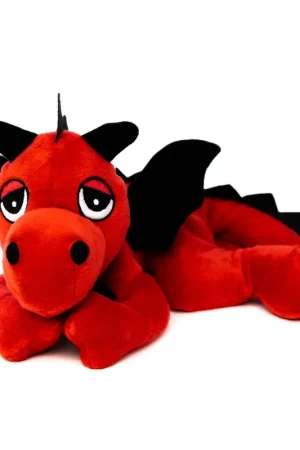 Hoge Kwaliteit Habibi warmteknuffel draak - rood - 33 cm - magnetron