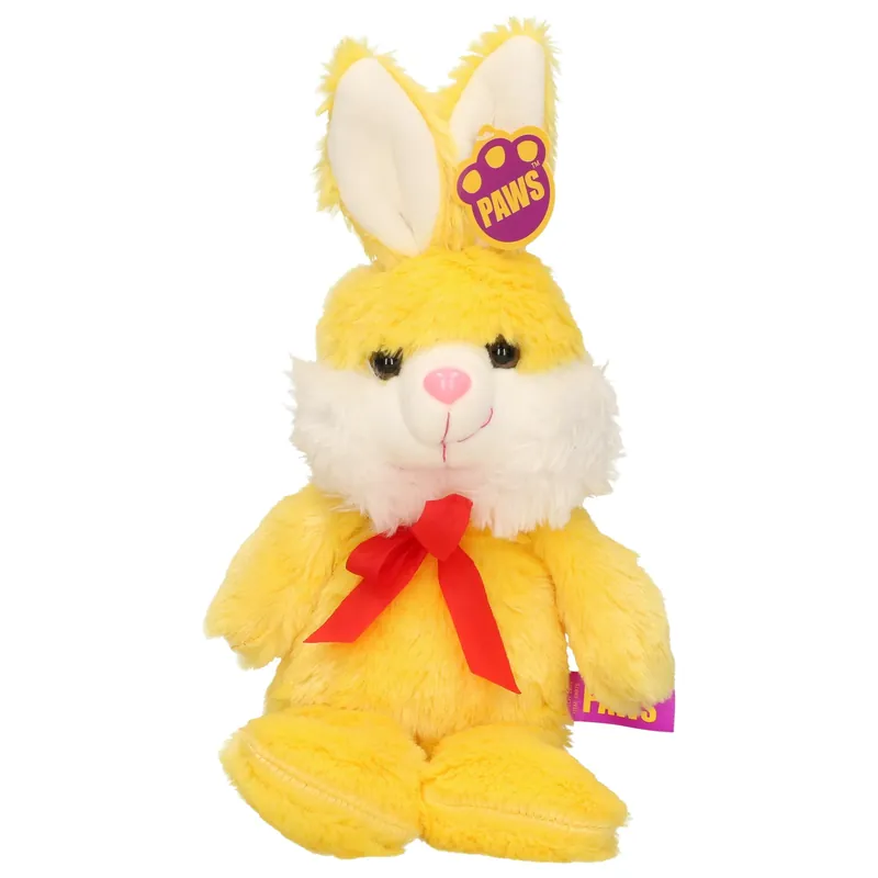 Paashaas knuffel - zachte pluche - geel - 32 cm - met strikje Hete Deal