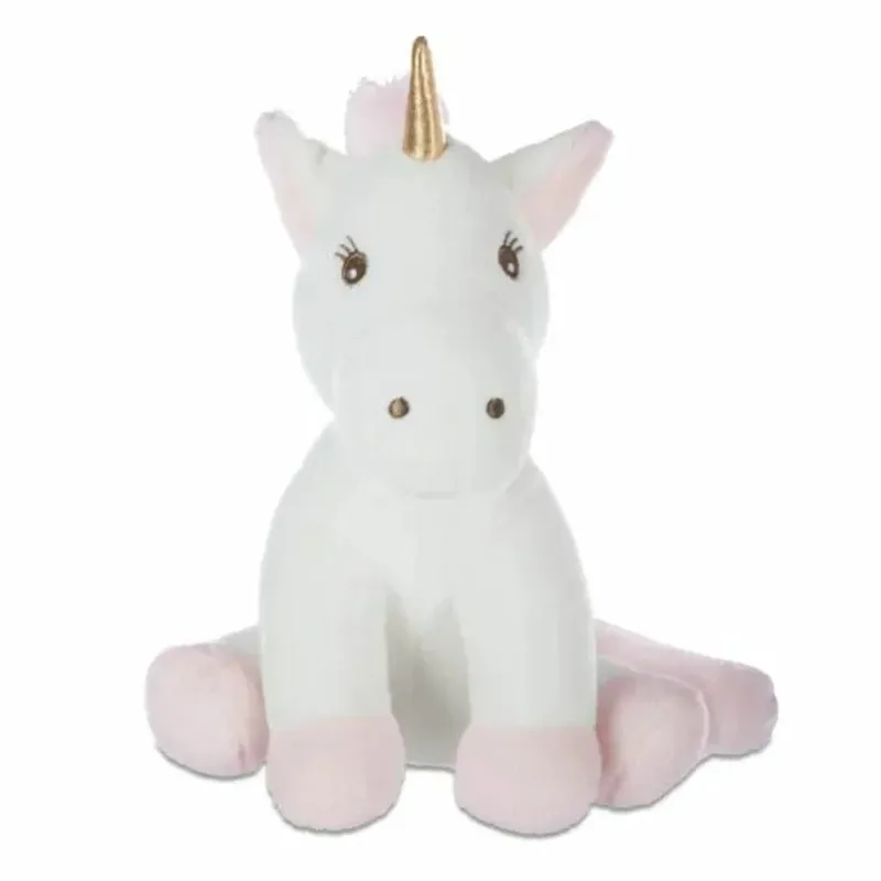 Eenhoorn knuffel Rosy - pluche - wit/roze - 22 cm Populair