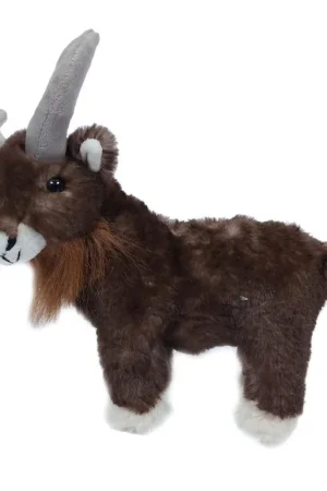 Geit/bok knuffel - pluche - bruin - 20 cm - boerderij Voordeelprijs