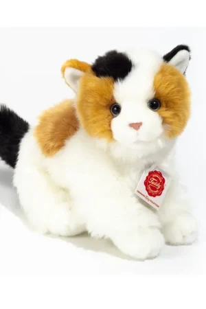 Betrouwbaar Hermann Teddy knuffelkat - pluche - 30 cm - bruin/zwart/wit