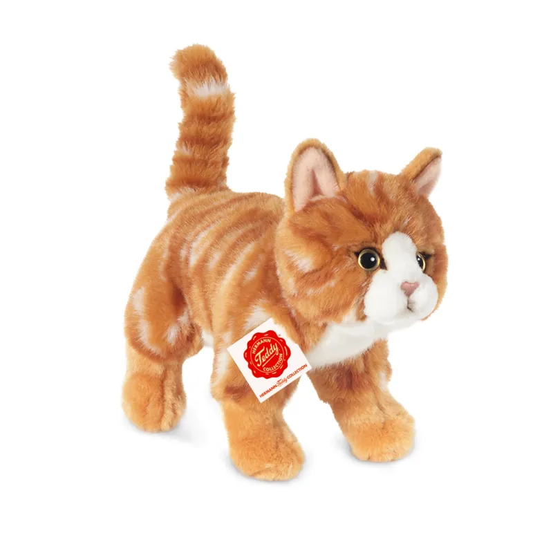 Koopje Knuffelkat pluche - premium kwaliteit - rood/oranje - 20 cm