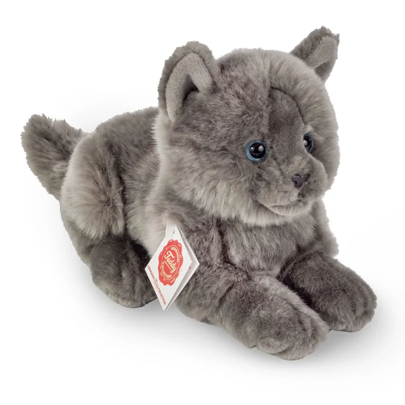 Kartuizer kat knuffel - pluche - grijs - 20 cm Favoriet
