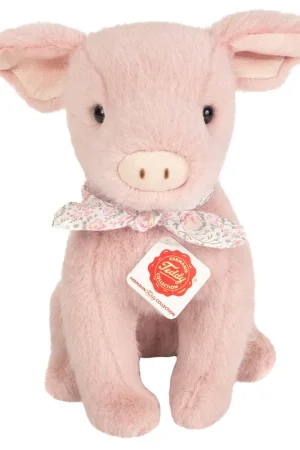 Aanbieding Hermann Teddy varken knuffel - pluche - roze - 23 cm