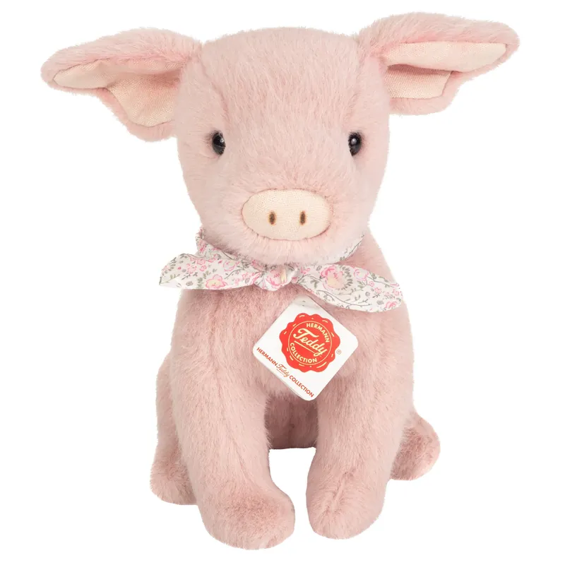 Aanbieding Hermann Teddy varken knuffel - pluche - roze - 23 cm