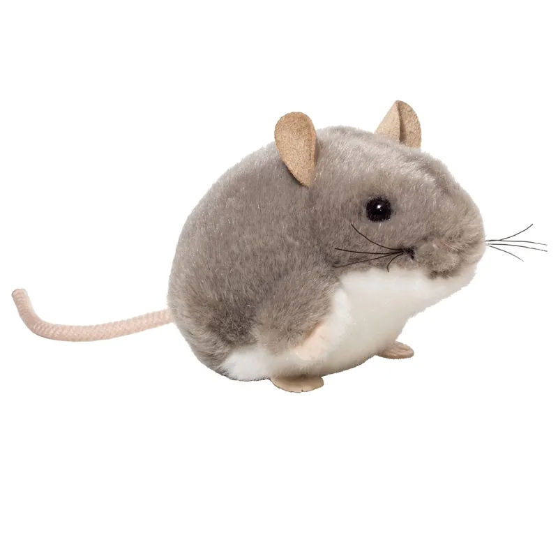 Muis knuffel - pluche - grijs - 9 cm Favoriet